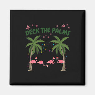 Tropical Christmas Florida Flamingo Deck The Palms Magnet