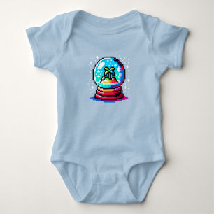 Tropical Christmas Globe: 8-Bit Island Holiday Baby Bodysuit