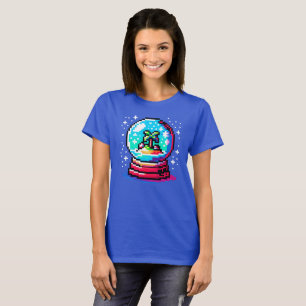 Tropical Christmas Globe: 8-Bit Island Holiday T-Shirt