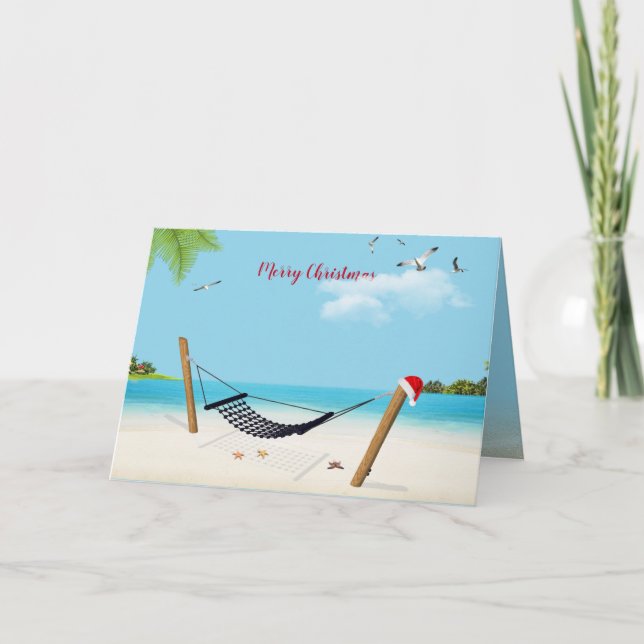 Tropical Christmas Hammock Card (Front)