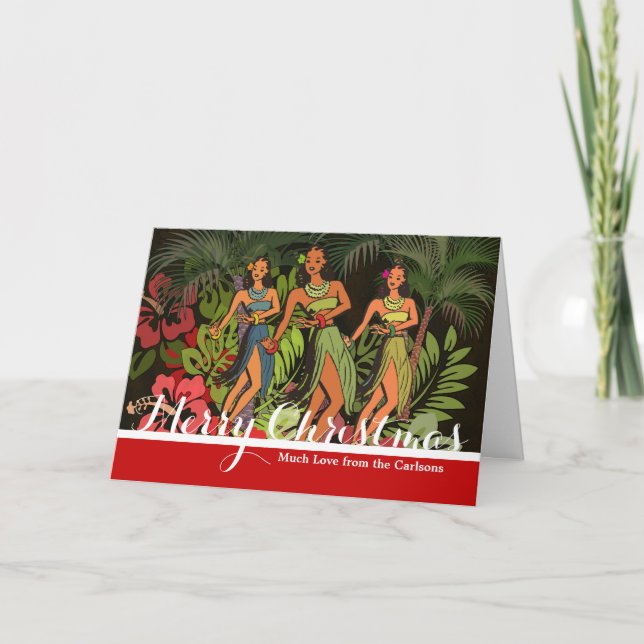 Tropical Christmas Holiday Card Custom Template (Front)