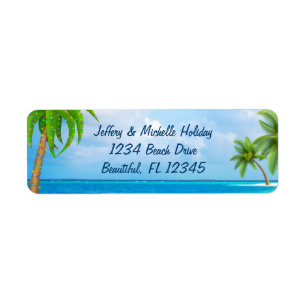 Tropical Christmas Holiday Palm Tree Beach Address