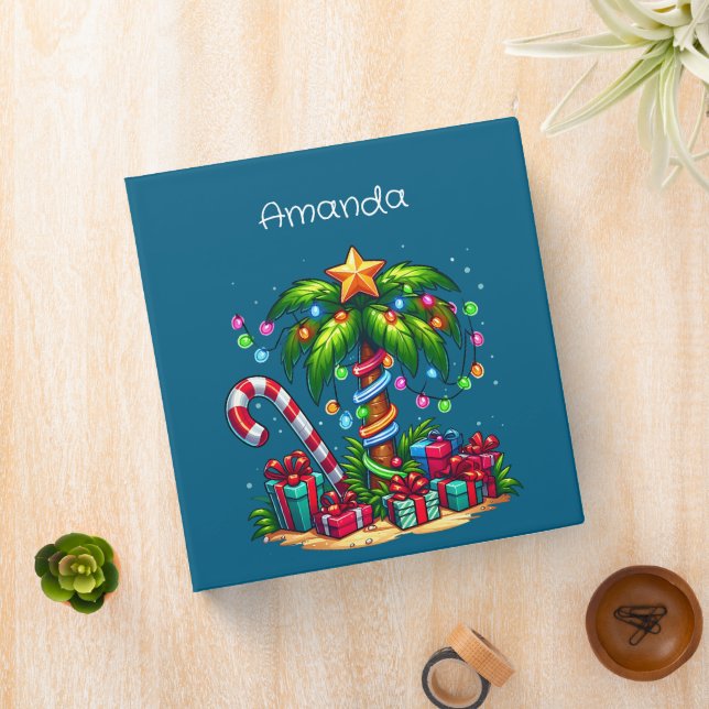 Tropical Christmas Holiday Palm Tree Binder (In Situ)
