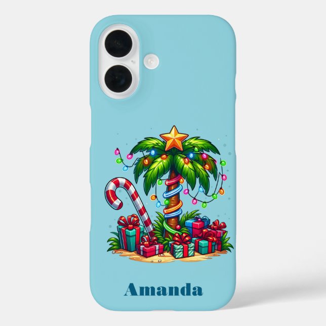 Tropical Christmas Holiday Palm Tree Case-Mate iPhone Case (Back)