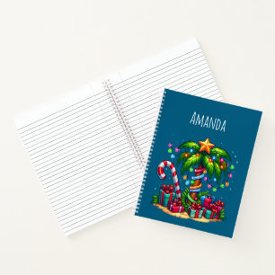 Tropical Christmas Holiday Palm Tree Notebook
