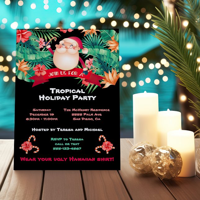 Tropical Christmas Holiday Party Invitation (Creator Uploaded)