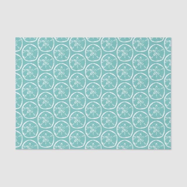 Tropical Christmas in July sanddollar beach shell Tissue Paper (Front)