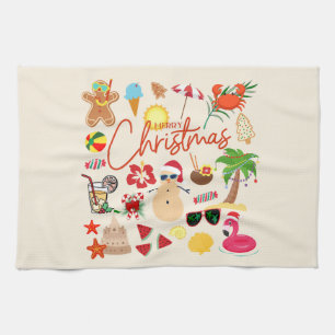 Tropical Christmas Kitchen Towel