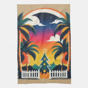 Tropical Christmas Kitchen Towel