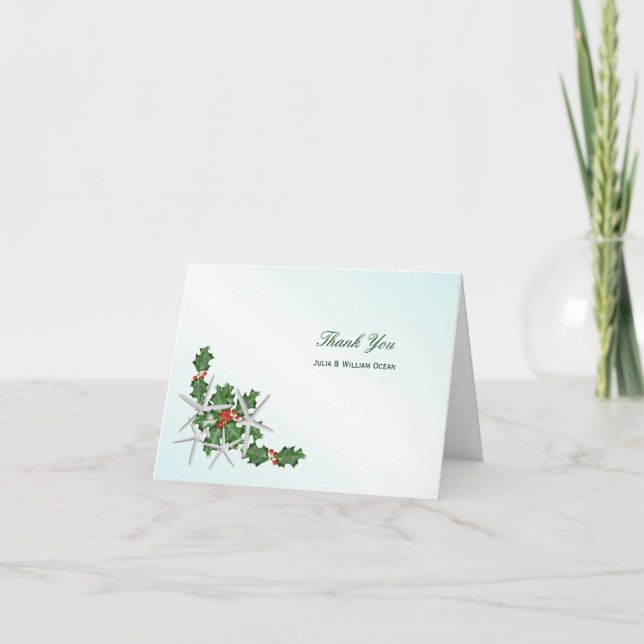 Tropical Christmas Mariage Merci Cartes (Devant)