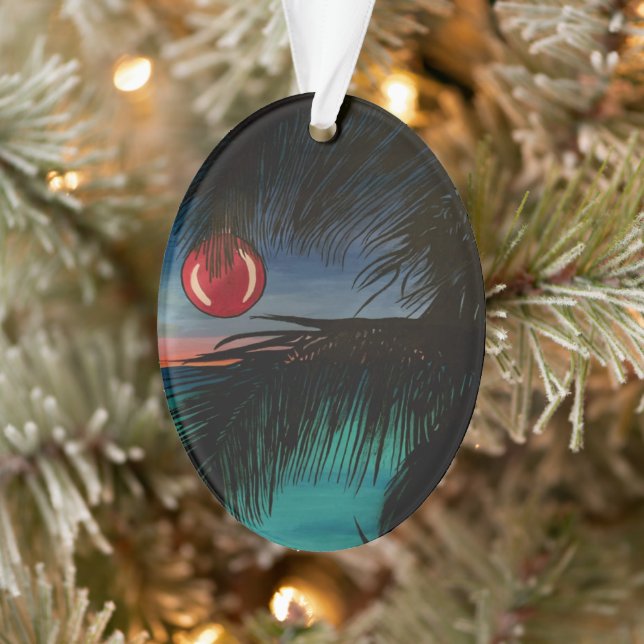 'Tropical Christmas Morning' on an Ornament (Tree)