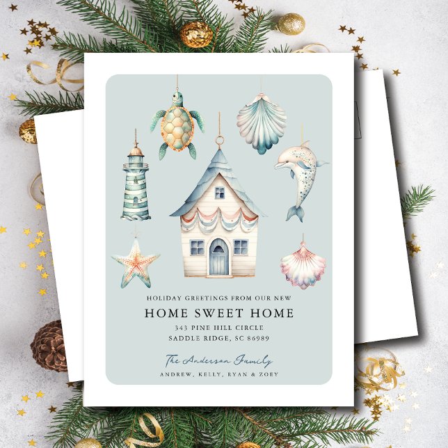 Tropical Christmas Moving Announcement  Postcard (Creator Uploaded)