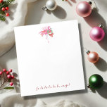 Tropical Christmas Notepads Pink Flamingo<br><div class="desc">Add a splash of tropical cheer to your holidays with these Christmas notepads featuring a festive watercolor pink flamingo wearing a holiday wreath. Designed by Victoria Grigaliunas, a Palm Beach, Florida watercolor artist, these custom notepads are personalized using easy-to-edit template fields—perfect for fun Christmas in July party favours or everyday...</div>
