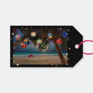 Tropical Christmas Ornaments Gift Tags