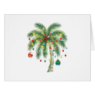Tropical Christmas Palm Tree with Lights and Ornam