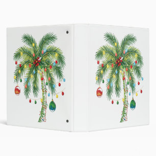 Tropical Christmas Palm Tree with Lights and Ornam Binder