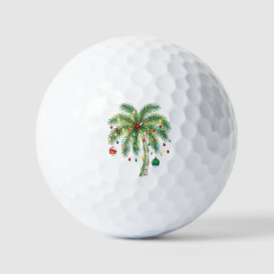 Tropical Christmas Palm Tree with Lights and Ornam Golf Balls