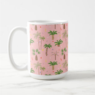 Tropical Christmas Palm Trees Pattern Coffee Mug