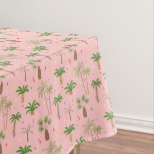 Tropical Christmas Palm Trees Pattern Tablecloth