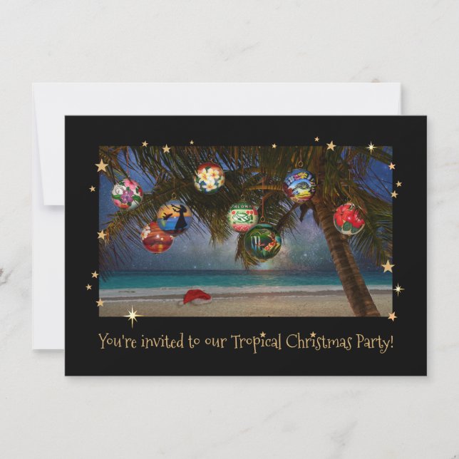 Tropical Christmas Party Invitation (Front)