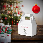 Tropical Christmas Party Palm Trees Beach  Favor Box<br><div class="desc">Tropical Beach Christmas party favour box,  with a palm trees illustration and script typography. With customizable lettering,  you add your own information. A festive addition to your holiday celebration.</div>