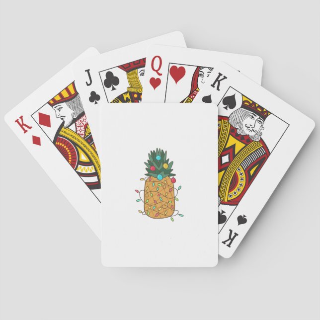Tropical Christmas Pineapple Playing Cards (Back)