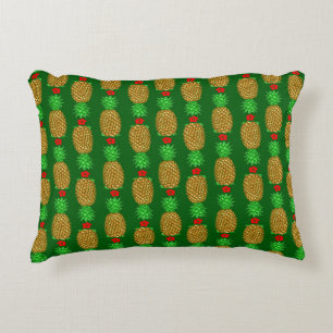 Tropical Christmas Pineapple Warm Xmas Holiday Gre Accent Pillow