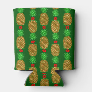 Tropical Christmas Pineapple Warm Xmas Holiday Gre Can Cooler