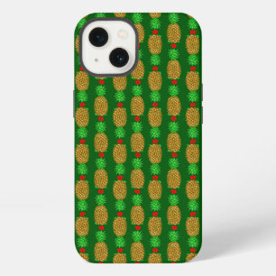 Tropical Christmas Pineapple Warm Xmas Holiday Gre iPhone 13 Case
