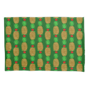 Tropical Christmas Pineapple Warm Xmas Holiday Gre Pillowcase