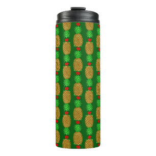 Tropical Christmas Pineapple Warm Xmas Holiday Gre Thermal Tumbler