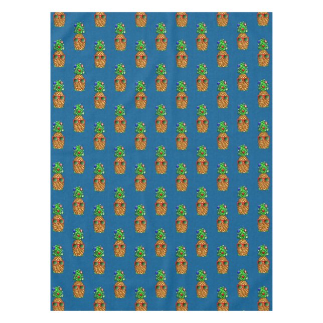 Tropical Christmas Pineapple Warm Xmas Tablecloth (Front)