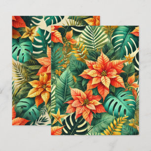 Tropical Christmas Poinsettia Scrapbook Paper