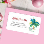 Tropical Christmas Return Address Labels<br><div class="desc">These cute Christmas return address labels feature a delightful watercolor palm tree and Santa in a tropical shirt on a crisp white background. Perfect for your beach-mas celebrations, the design captures the essence of a coastal holiday in places like Hawaii and Florida. Your return address details are set in a...</div>