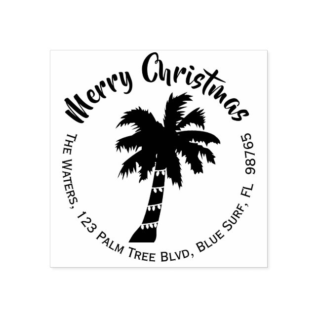Tropical Christmas Return Address Stamp Customized (Imprint)