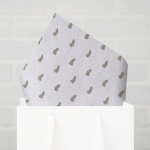 Tropical Christmas Sage Green White Palm Leaf Tissue Paper