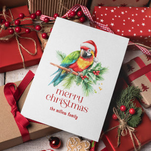 Tropical Christmas Theme Retro Text Holiday Card