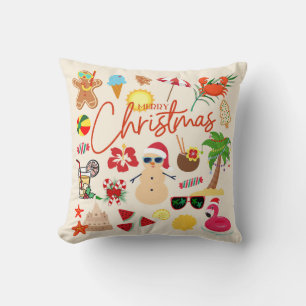 Tropical Christmas Throw Pillow