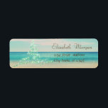 Tropical,Christmas Tree,Beach<br><div class="desc">Christmas tree on beach background. An elegant and sophisticated designe.Costumize with your name and address details.</div>