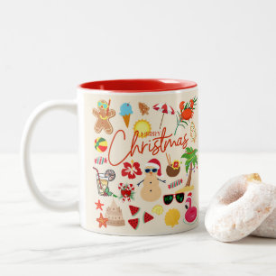 Tropical Christmas Two-Tone Coffee Mug