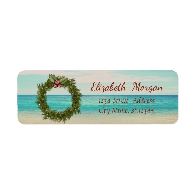 Tropical Christmas Wreath,Beach (Front)