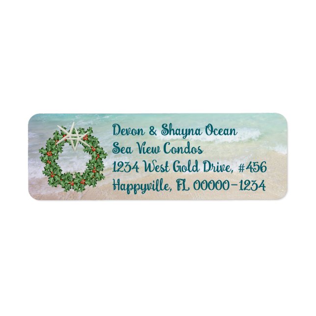Tropical Christmas Wreath Ocean Skinny Adresse (Devant)