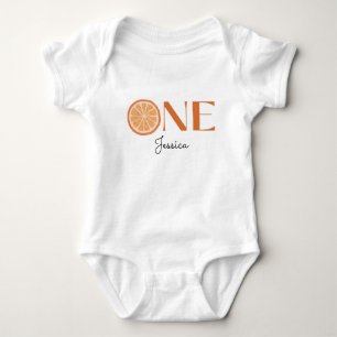 Tropical Citrus Baby first birthday Watercolor Bodysuit