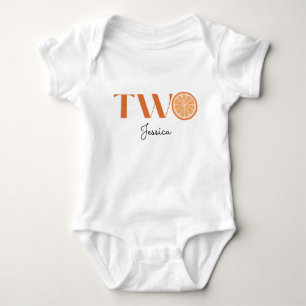 Tropical Citrus Baby second birthday Watercolor Bodysuit