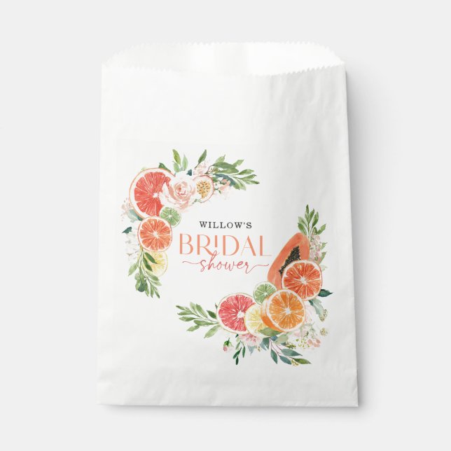 Tropical Citrus Bridal Shower Favour Bag (Front)