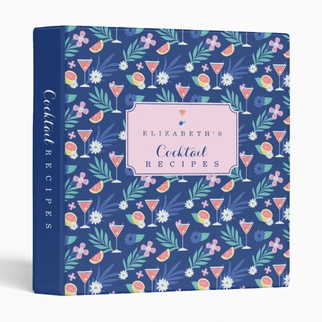Tropical Citrus Fruit Cocktail Hour Recipes Binder (Front/Spine)