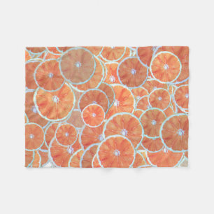Tropical Citrus Fruit Oranges Tangerine Slices   Fleece Blanket