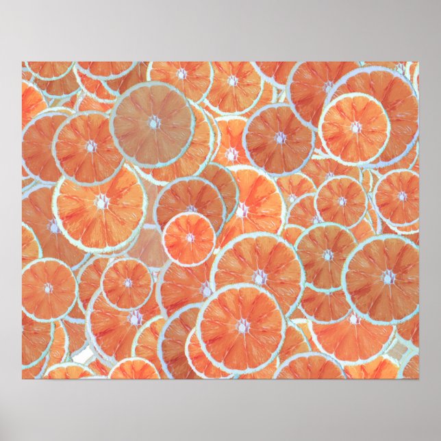 Tropical Citrus Fruit Oranges Tangerine Slices | Poster (Front)