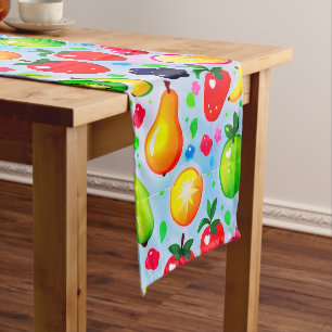 Tropical Citrus Fruits For Bright Interior Decor Short Table Runner