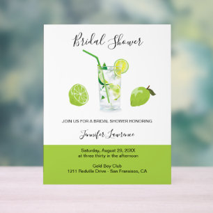 Tropical Citrus Green Lime Bridal Shower  Acrylic Sign
